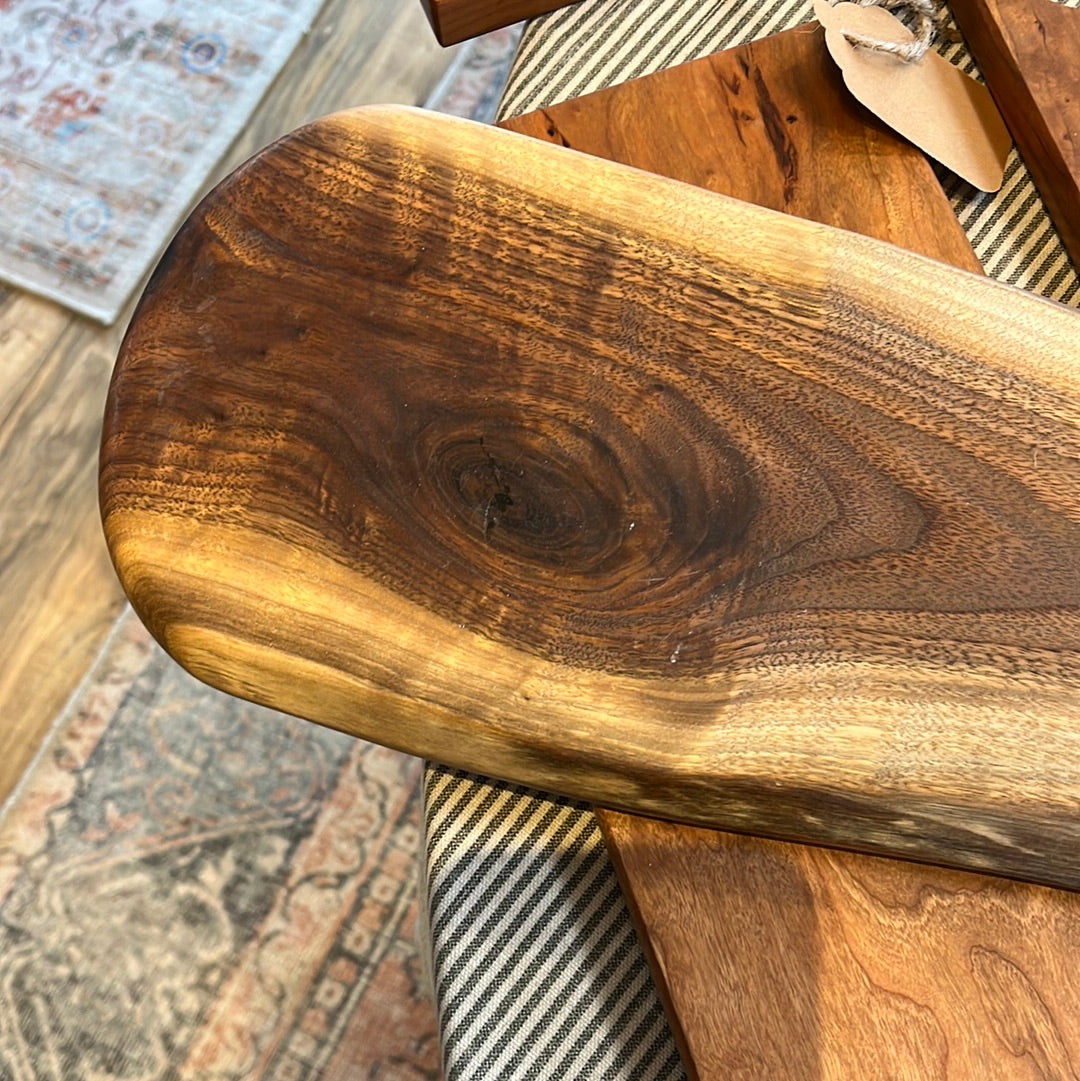 Round handled Live-edge Charcuterie Board by Rick Morse