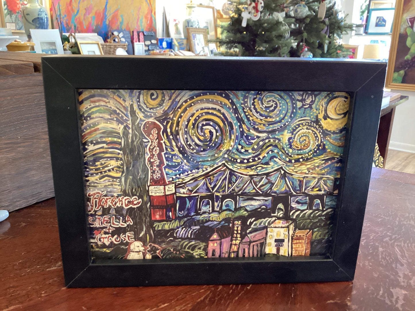 Framed community painting print