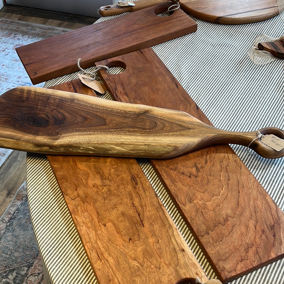 Round handled Live-edge Charcuterie Board by Rick Morse
