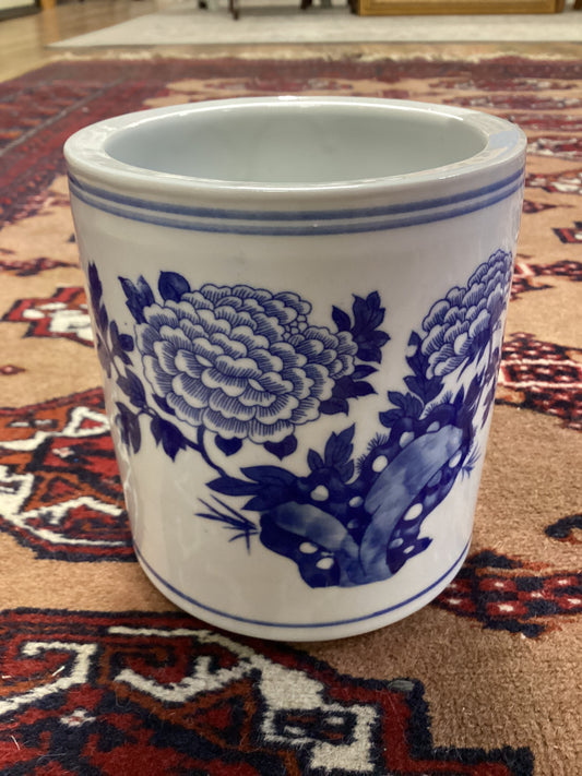 Blue & White Peony Cache-pot