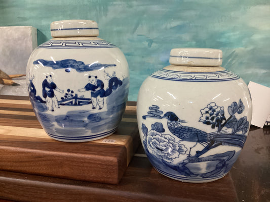 Blue & White Lidded Jar