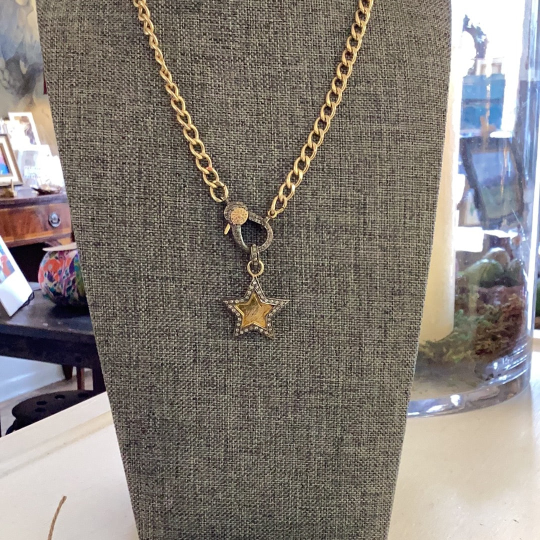 Pave Diamond Star Necklace